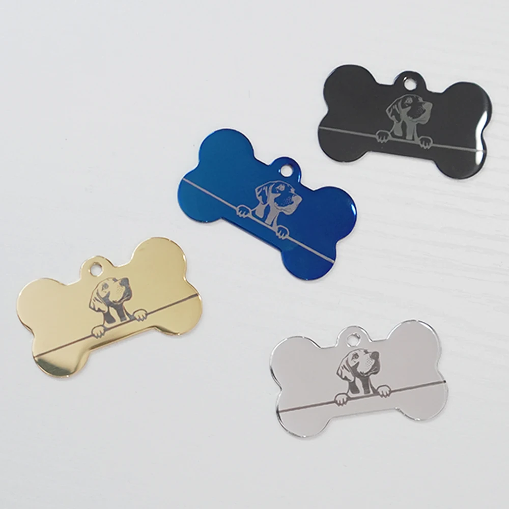 20 pz/lotto colore misto etichette per cani in acciaio inossidabile collana con ciondolo a forma di osso collana con targhetta per cani in acciaio inossidabile Dotes