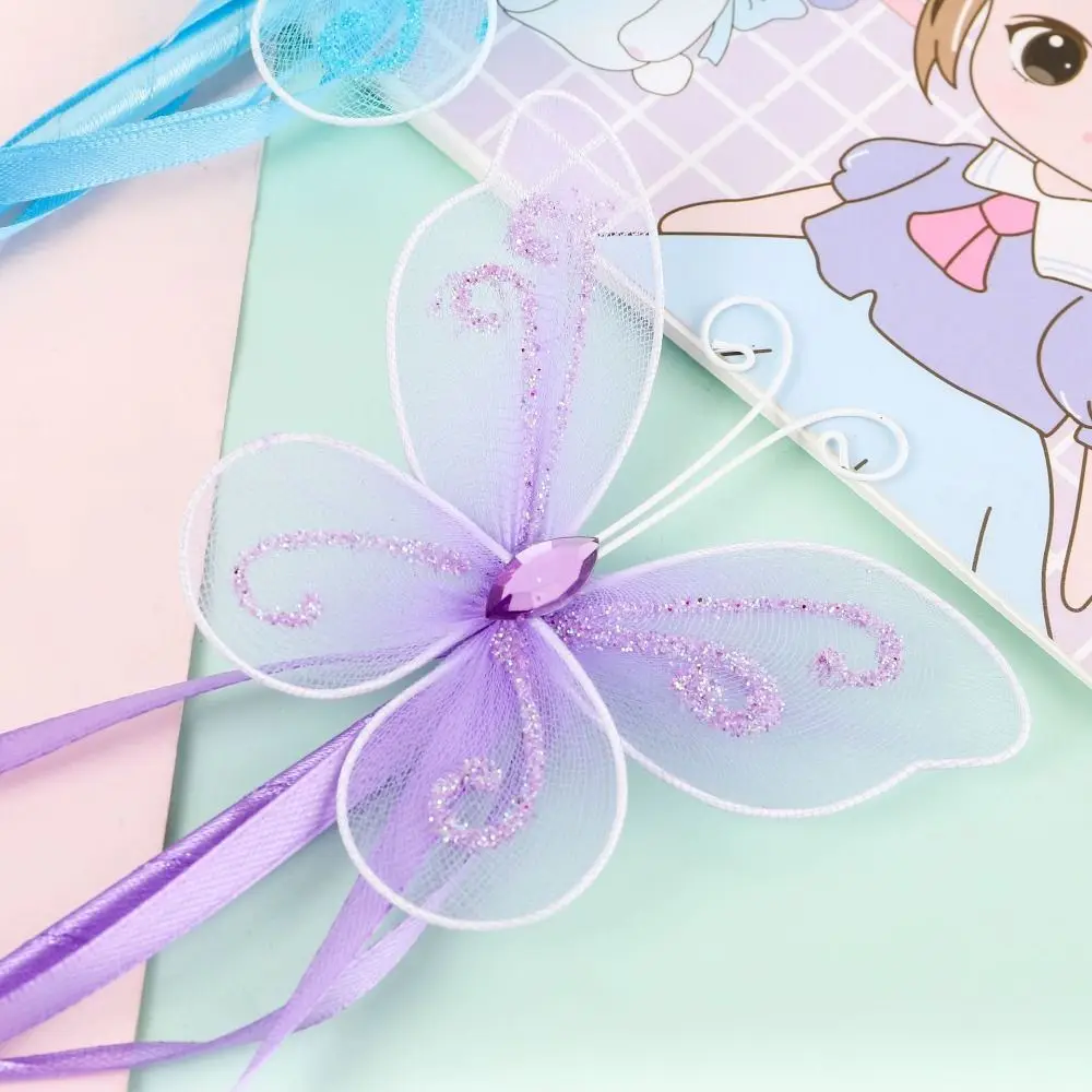 

Dreamlike Pretty Butterfly Fairy Wands Girls Wand Role-playing Princess Wand Cute Plastic Stick Wand Party Halloween