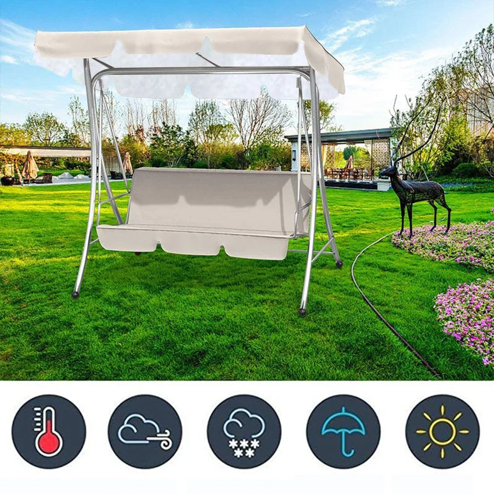 210D/ Waterproof Swing Cover Swing Chair Top Rain Cover Rain-Proof Seat Cover Outdoor Garden Courtyard Swing Chair Dust Cover