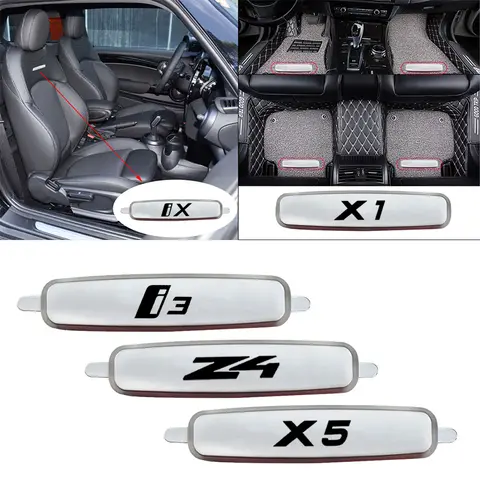 자동차 바닥 매트 메탈 엠블럼 스티커 시트 스티커 BMW M 퍼포먼스 X1 X2 X3 X4 X5 X7 X6 i3 i4 i8 ix3 i3s IX Z3 Z4 M3 M4 Z8용