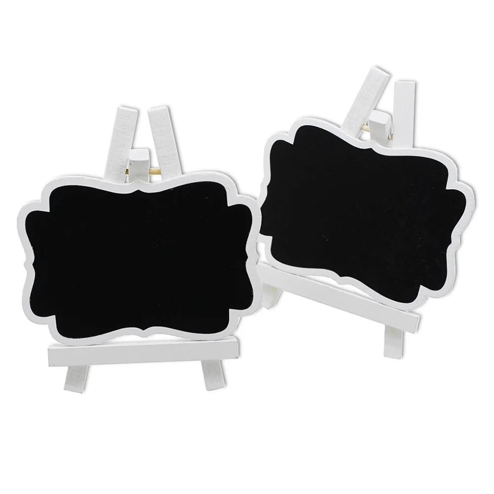 10 Pcs Small White Board Hanging Chalkboard Mini Easel Table Signs Wooden Blackboard Plant Office