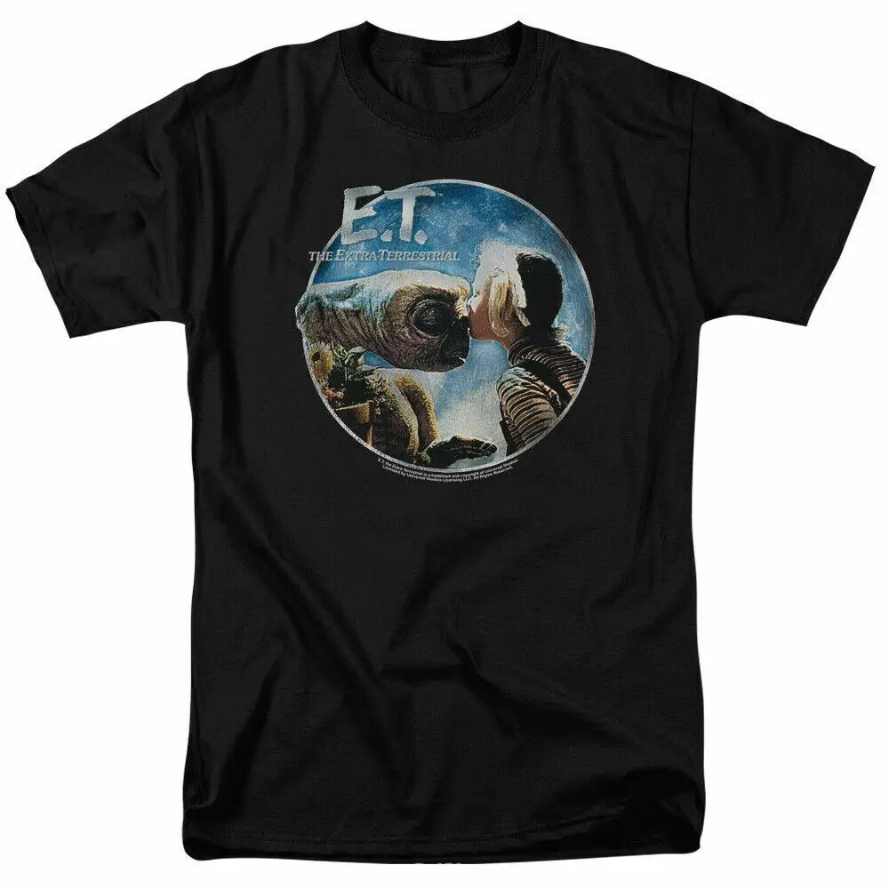 E.T. The Extra Terrestrial Gertie Kisses T Shirt Mens Licensed 80s Movie Black