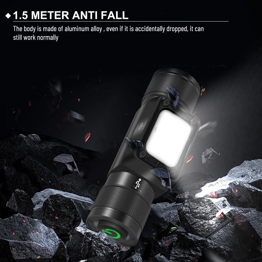 FUNNYDEER HP340 200M Powerful LED Headlamp 18650 Rechargesble Headlight IP66 Waterproof Camping Fishing Torch Emergency Lantern