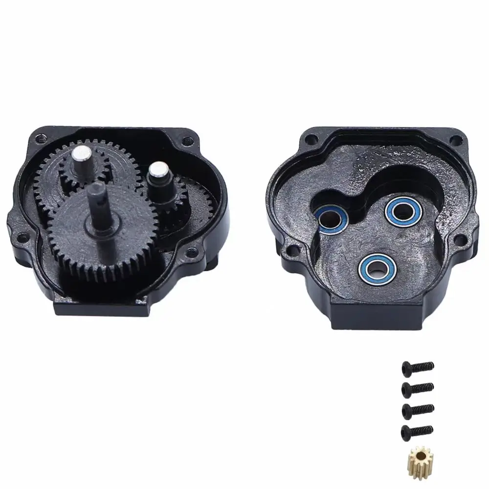 TRX4M conjunto de caja de cambios de eje de metal, placa inferior, viga de parachoques para accesorios de coche de control remoto 1/18