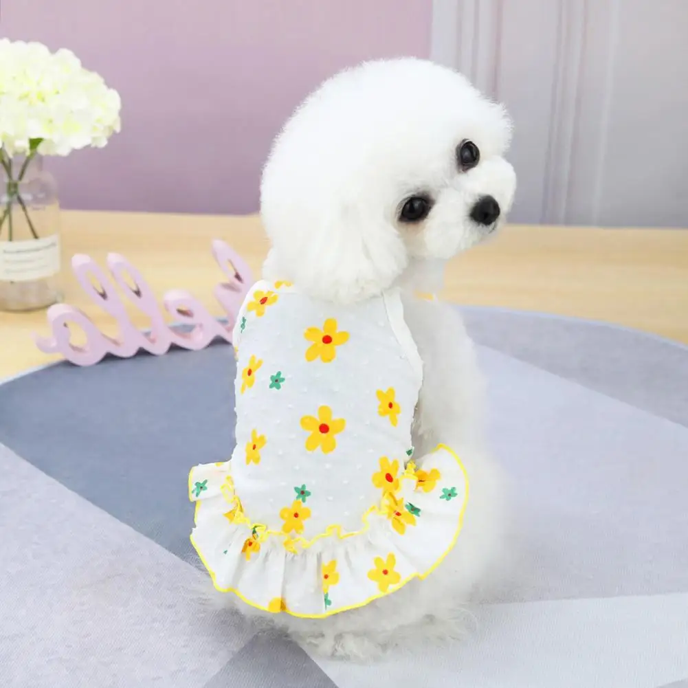 

Dog Dress Soft Pleated Pullover Summer Small Dog Princess Cosplay Costume Pet Clothes Princess Dress Spring Flower Butterfly