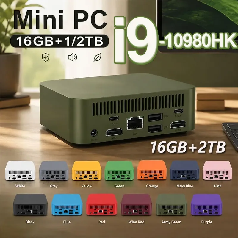 

2026 New Mini PC Windows 11 Intel Core i9 10980HK 16GB 8GB RAM Pocket Desktop PC 1TB 2TB SSD WiFi6 4KHD Gaming Computer
