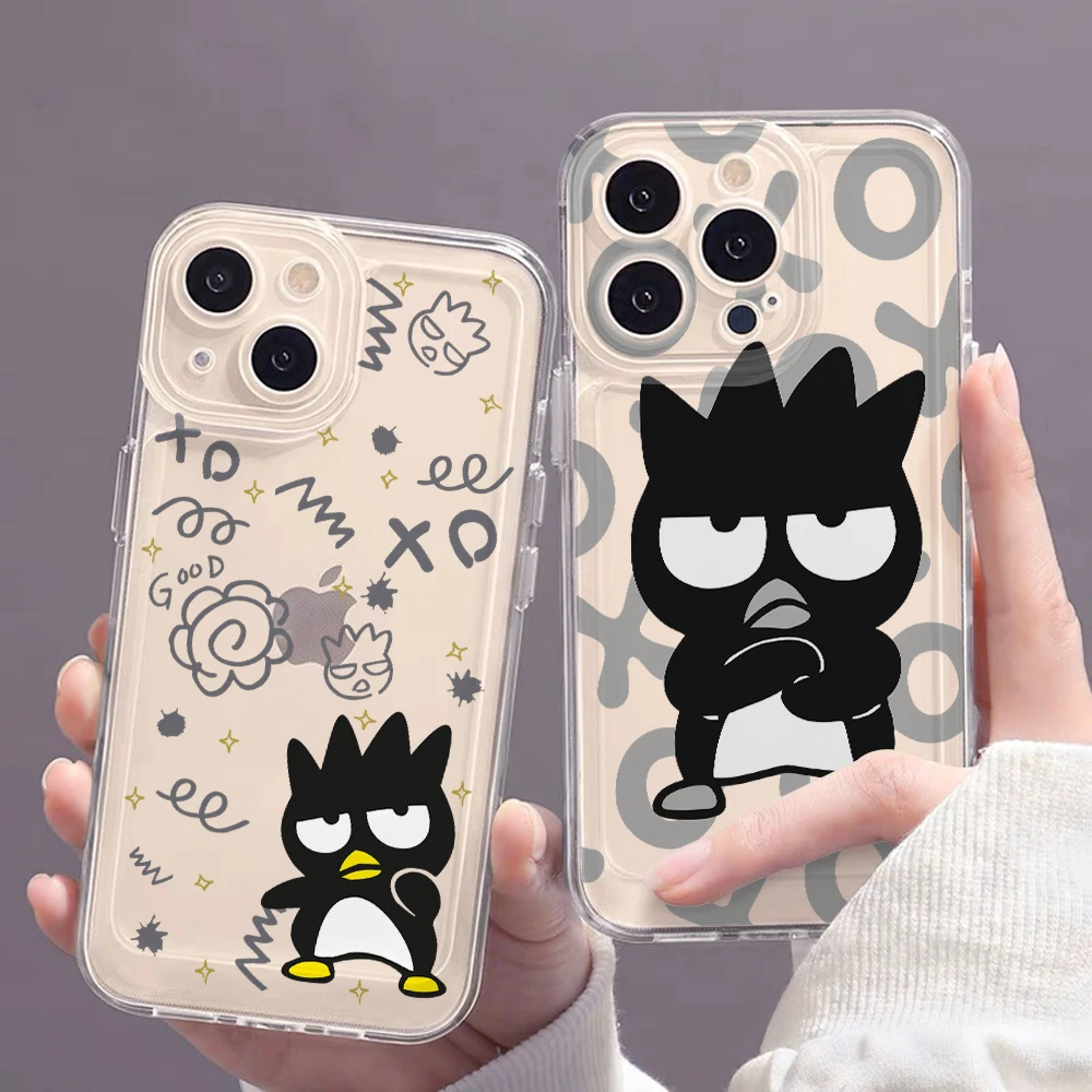 Cute Bad Badtz-maru Phone Case for iPhone 16 15 14 Plus 13 12 Mini 11 iPhone16 iPhone13 Pro Max X Xs XR 7 8 Clear Soft Cover