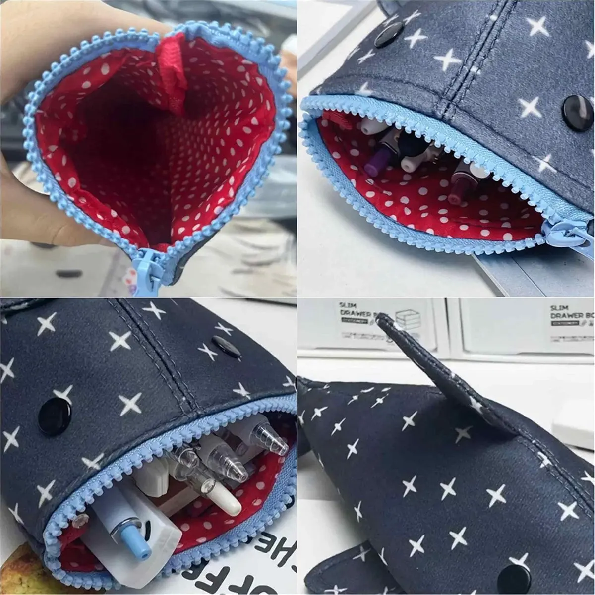 A013 Small Pencil Case, Large Capacity Pencil Pouch Coin Purse Zipper Pencil Holder Box Marker Organizer Pen Bag
