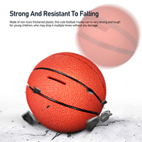2Pcs Basketball For Kids Piggy Banks for Kids Boys Girls Coin Bank Home Decor Portable Size Soccer Ball Piggy Bank For Boys