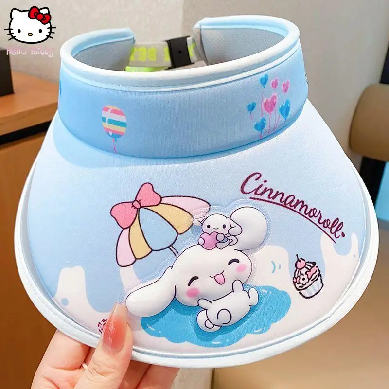 

Hello Kitty Cartoon Anime Children's Sun Protection Hat Kawaii Kuromi Sanrio Outdoor Sun Hat Summer New Sweet Sun Portable Hat