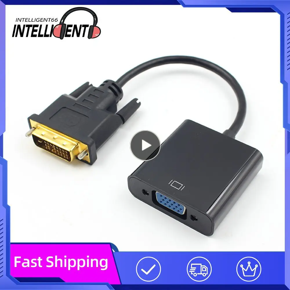 Full 1080P DVI-D DVI To VGA Adapter Video Cable Converter 24+1 25Pin to 15Pin Cable Converter for PC Computer Monitor