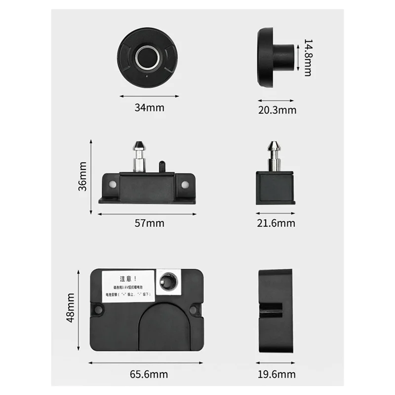 ABAC-Keyless Electric Fingerprint Cabinet Drawer Lock Smart Fingerprint Cabinet Drawer Cupboards Door Lock Biometric Electric Lo