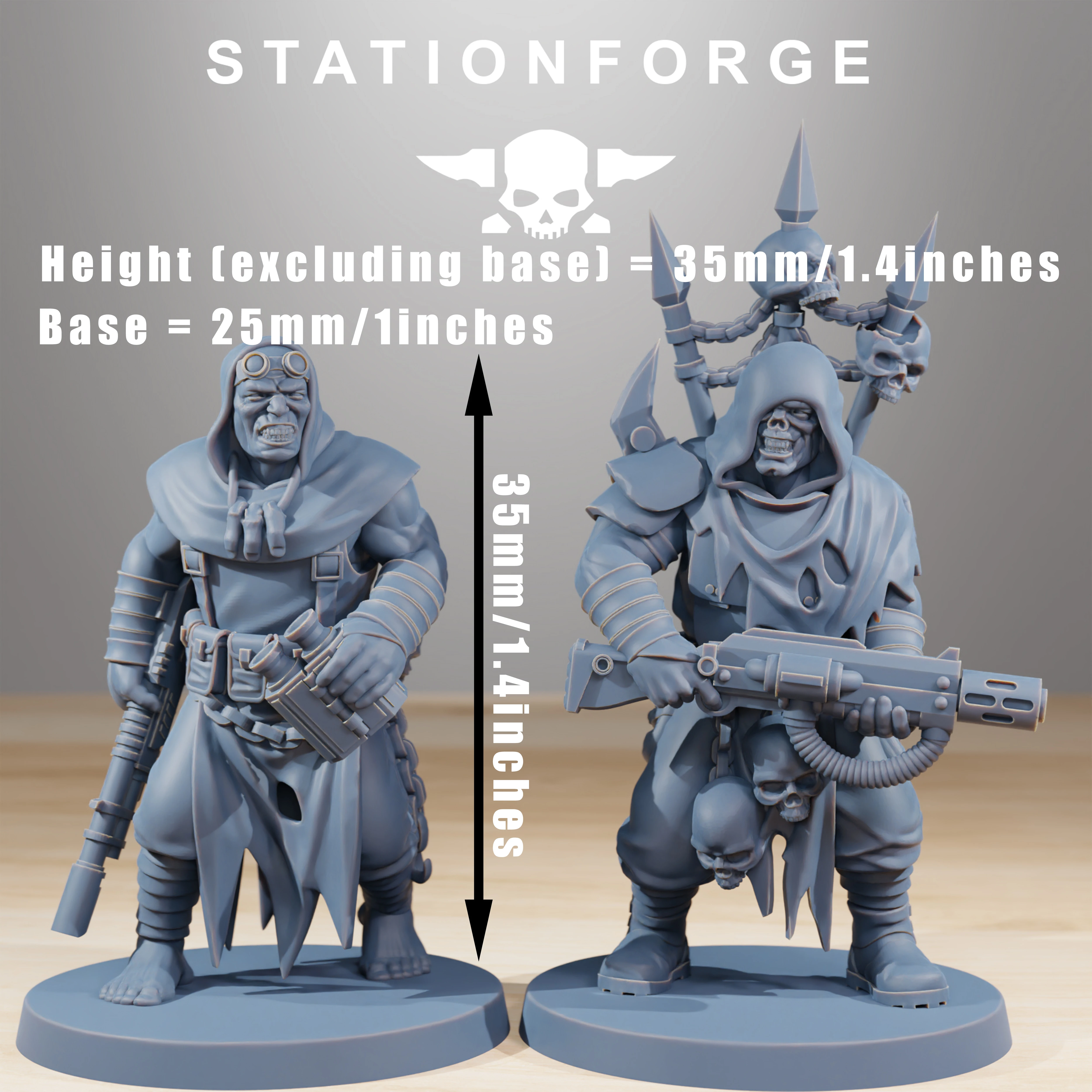 10×Corrupted Guard Nomads-Station Forge Miniature Set-Tabletop Wargame Accessories-Unpainted Gray