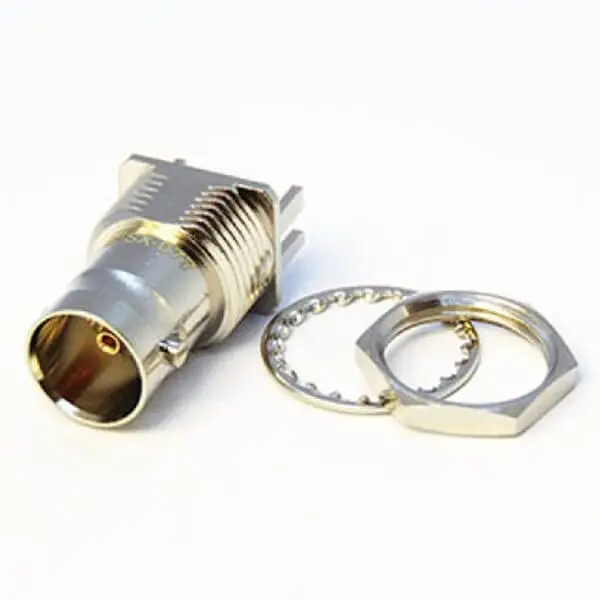 HD BNC Connector Female 180 Degree Bulkhead Margin Surface Mounting for PCB Mount 1.7mm