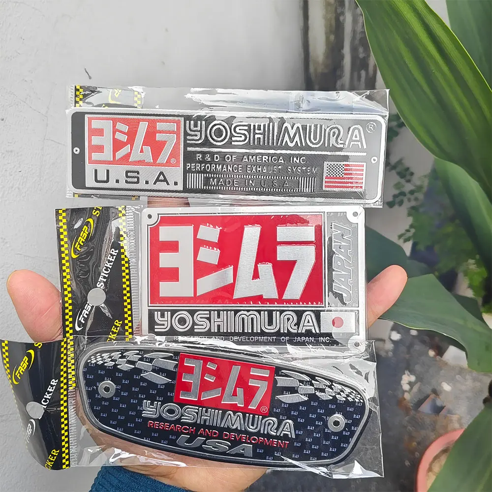 Motorcycle Exhaust Tip Pipe Stickers CF Motorbike Aluminium Alloy 3D Heat-resistant Muffler Decals for Yoshimura Modified Parts
