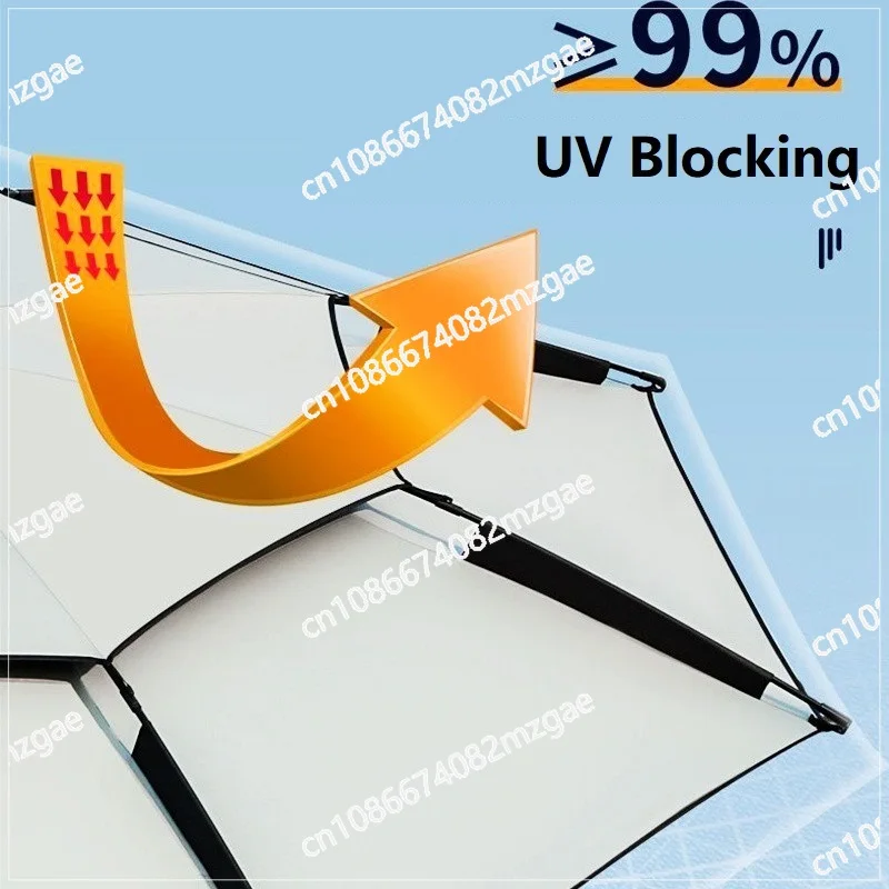 Outdoor Fishing Umbrella Folding Fishing Big Parasol, Adjustable Beach Sun Protection Umbrella Camping Shading 1.8-2.6M