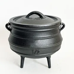 Hot Sale 1/2# size Cast Iron Potjie 1.2L Witch Magic Cauldron Three Legged South Africa Potjie Pot Cookware