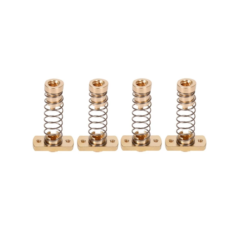 4 Sets CR10 Z Axis T8 Anti Backlash Spring Loaded Nut Elimination Space Brass Nuts for Upgrade Ender 3S Ender 3 Pro