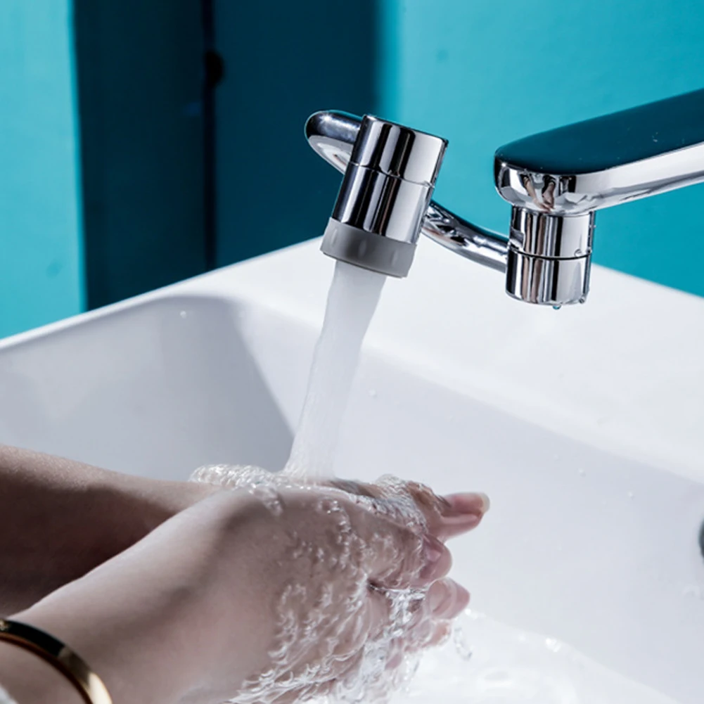 

1080 Rotating Kitchen Faucet Extend Robotic Arm Filter Extension 2 Mode Splash Filter Extension Multifunctional Stainless Steel
