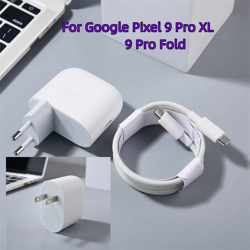 Оригинальное зарядное устройство для Google Pixel 9 10 Pro XL Fold 45 Вт, адаптер питания для быстрой зарядки ЕС/США, кабель USB C — C для Google Pixel 8 7 8A