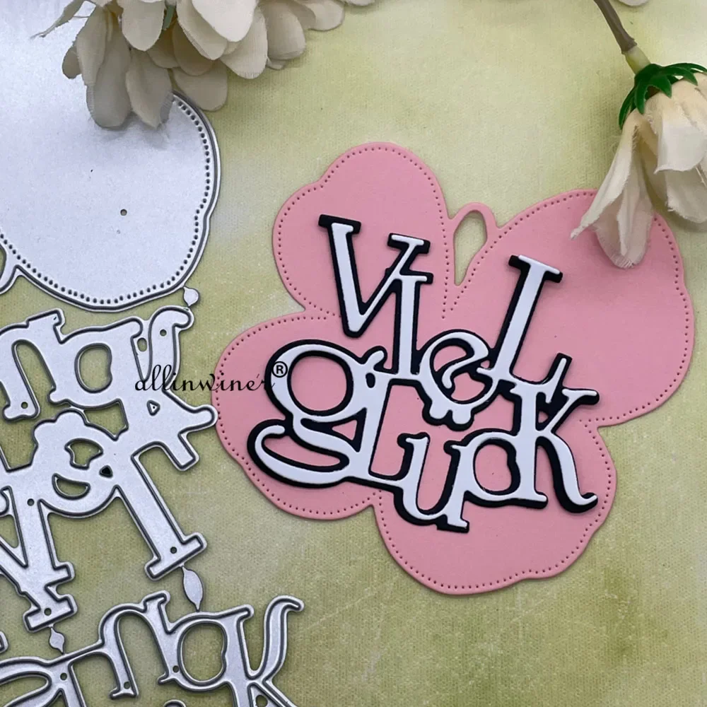 New Viel Glck Flower Letters DIY Craft Metal Cutting Die Scrapbook Embossed Paper Card Album Craft Template Stencil Dies