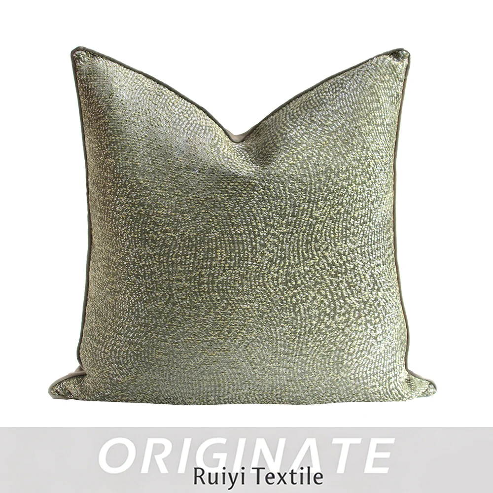 Nordic Style Green Jacquard Cushion Cover Decorative Sofa Throw Pillow Case Smooth Cool Touch Pillow for Summer