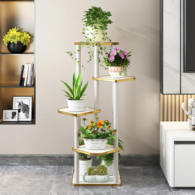 

Solid wood flower rack, balcony storage rack, living room simple and light luxury, multi-storey indoor flower pot green plant ra