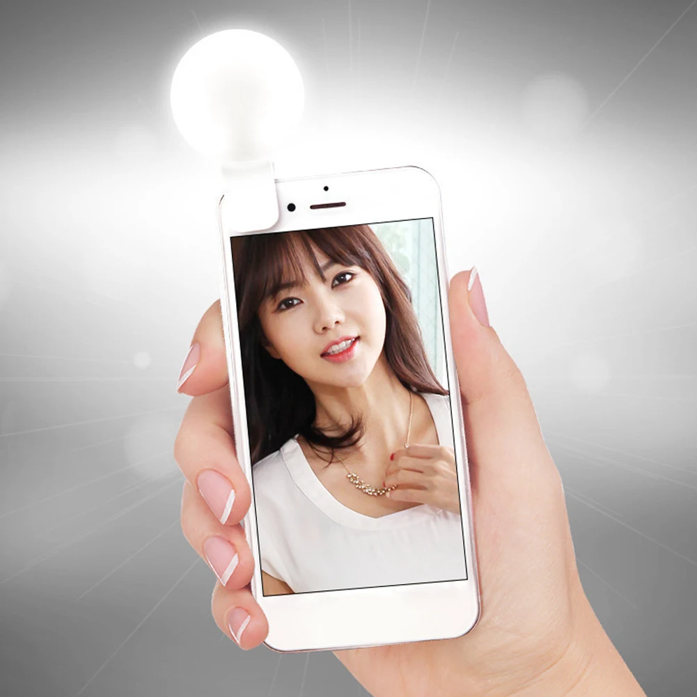 Mini Selfie Ring Light LED Flash Phone Lens Light ， USB Rechargeable Clip Mobile Phone Fill Lamp Women Selfie Lights