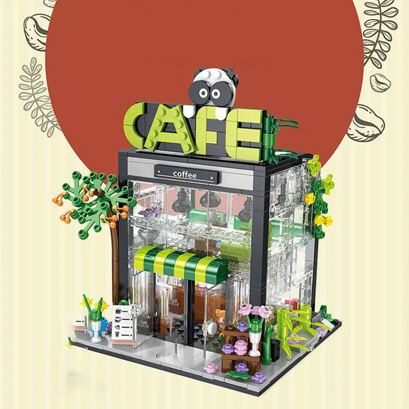 589PCS Kreative Stadt Street View Bouquet Shop Haus Buchhandlung Modell Bausteine Bildung Spielzeug Mädchen Kinder Weihnachten Geschenk