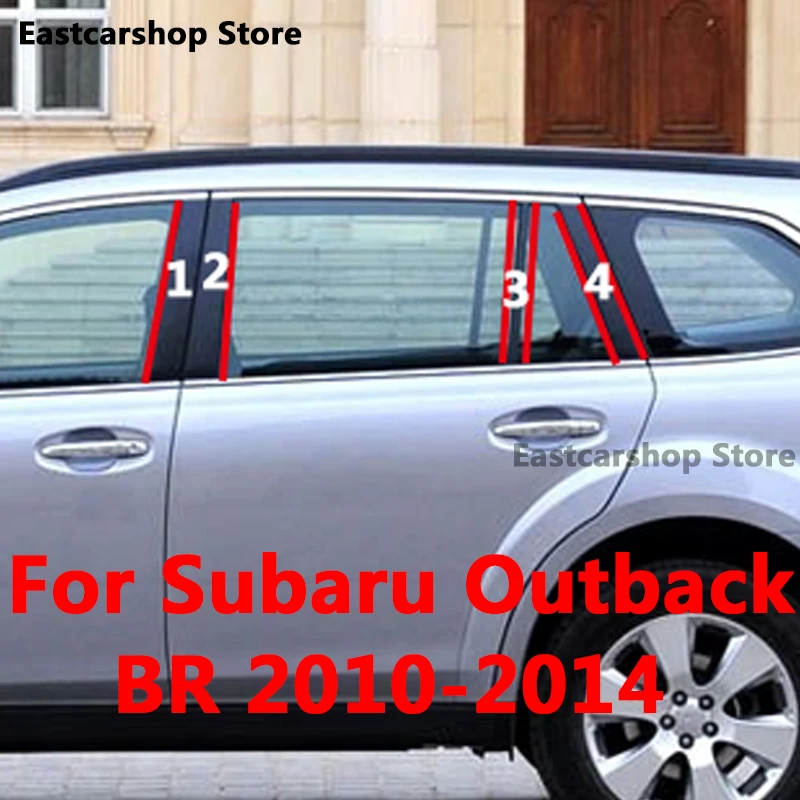 For Subaru Outback BR 2014 2013 2012 Car Door Central Window Middle Column Decoration Strip PC B C Pillar Accessories 2011 2010