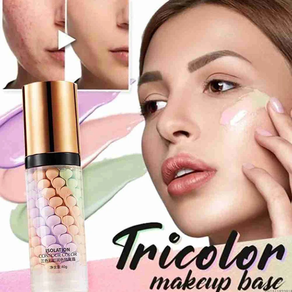 Drei Farben gemischte Isolation Lotion Make-up flüssige Concealer unsichtbare Poren feuchtigkeit spendende helle Haut Gesicht Primer Basis Foundation