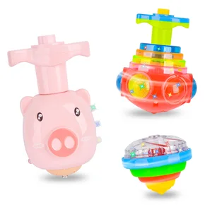 UFO blinkende Top -Kinder Giroskop Leichtspielzeug Kinder Schweineled Musik Giroscope Launcher Revolving Toys Fun Birthday Party Gefälligkeiten 6 Hauptverkaufs Geburtstag Souvenir Kit - №2