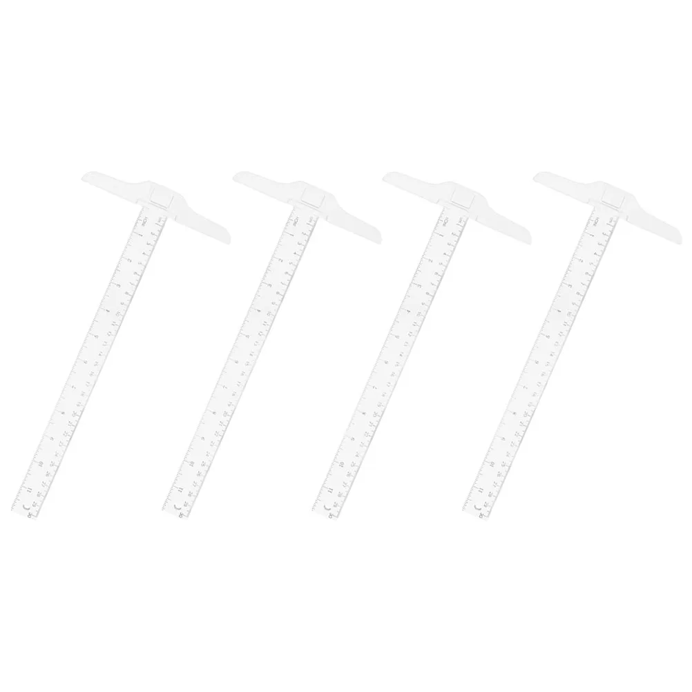 4 Pcs Transparent Ruler 12 Inch 30 Cm Drafting Tool Lightweight Wear Resistant Architect Drawing Precision Woodworking