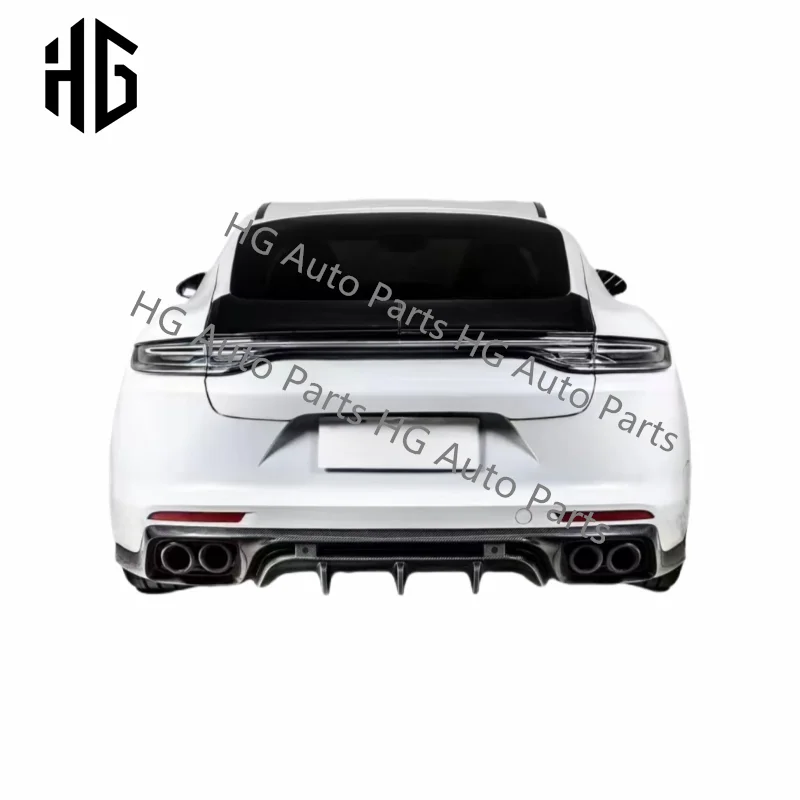 For Porsche Panamera 971 High Real Carbon Fiber Car Rear Bumper Diffuser Splitters Spoiler Back Lip Car Accessories Body Kit