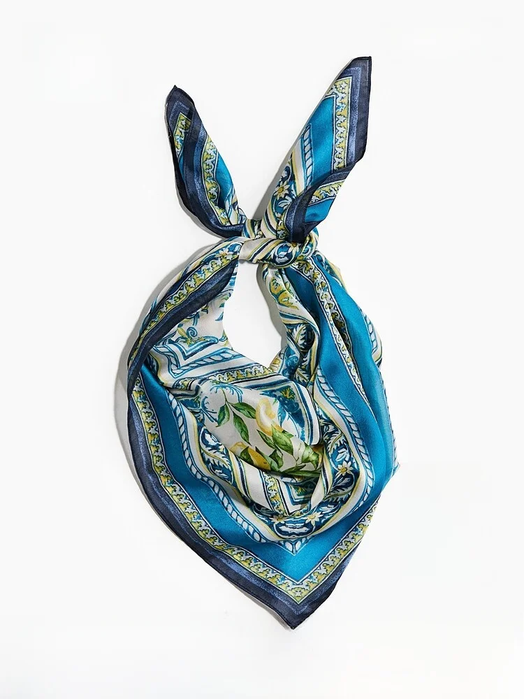 

H&M Summer New Ladies Printed Scarf 1229036 Fashionable Decorative Polyester Fiber Neck Warmer Versatile Stylish Accessory