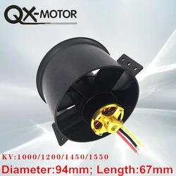 Brushless Motor 6s 8s 12s QX-MOTOR 90mm EDF Ducted 12 Blades Fan with   for RC Airplane Drone Model