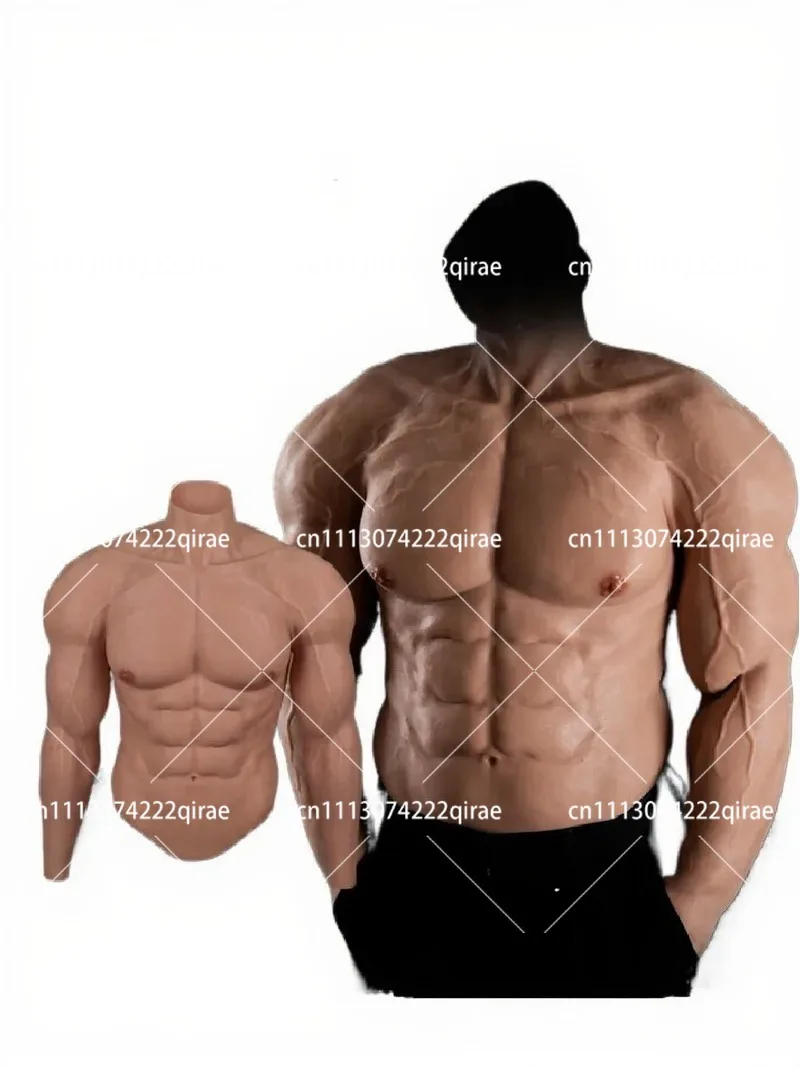 Men's Silicone Muscle Suit Cosplay Prop, Realistic Chest Muscle Costume (Contact Seller After Purchase with Height & Weight)