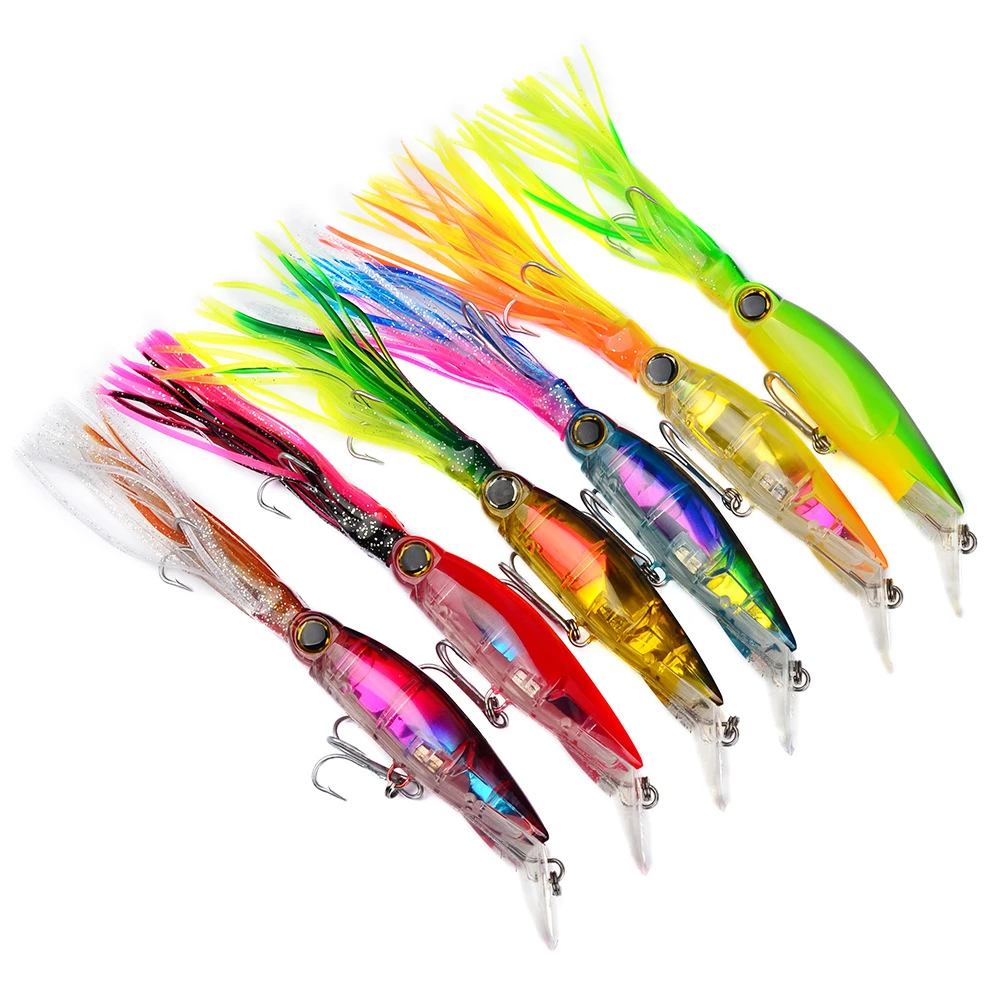 

Excellent Squid Lmitation Irresistible Fishing Tackle Sleeve Fish Fishing Lure 14cm/40g Artificial Squid Fishing Baits