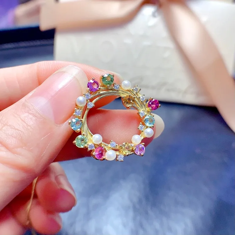 

New 100% Pure 925 Sterling Silver Natural Tourmaline 3mm for Women Luxury Fine Jewelry