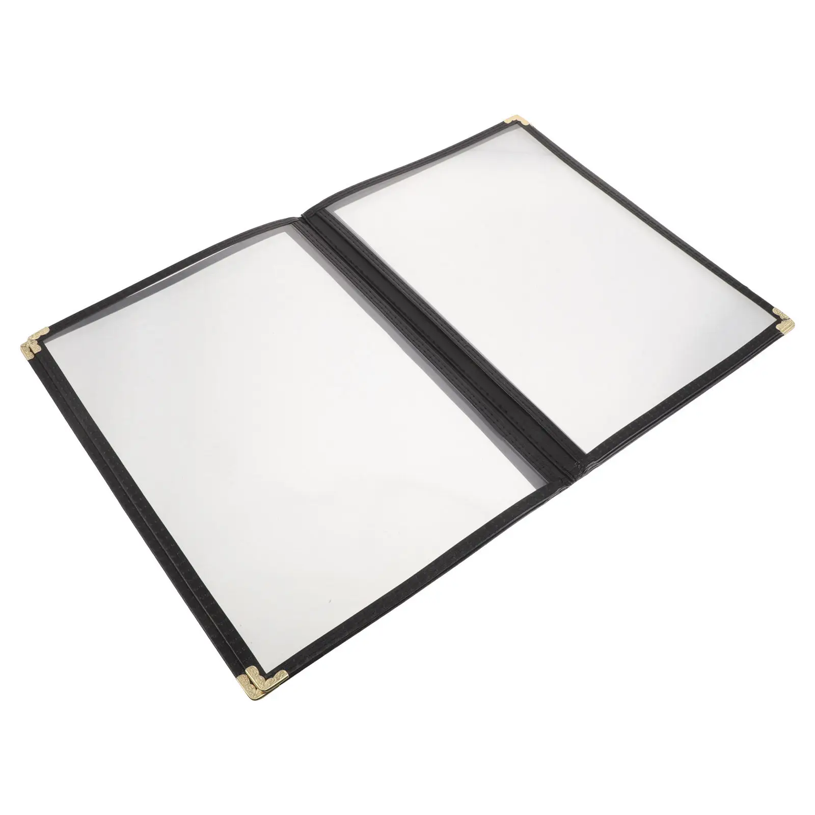 5 Pages Transparent Loose Leaf Menu Binder PVC Cover Refillable Protective Folder Restaurant Supplies Cafe Diner Food Service