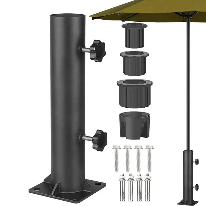 Patio Umbrella Base Outdoor Patio Umbrella Base Stand Adjustable Deck Umbrella Mount Bracket For Garden Courtyard Terrace