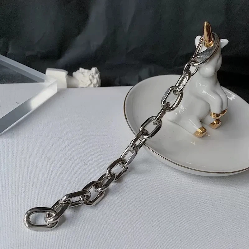 Fashion Trend Hip Hop Punk Couple Bracelet Bracelet Simple Thick Chain Stainless Steel Bracelet Unisex Jewelry Accessories