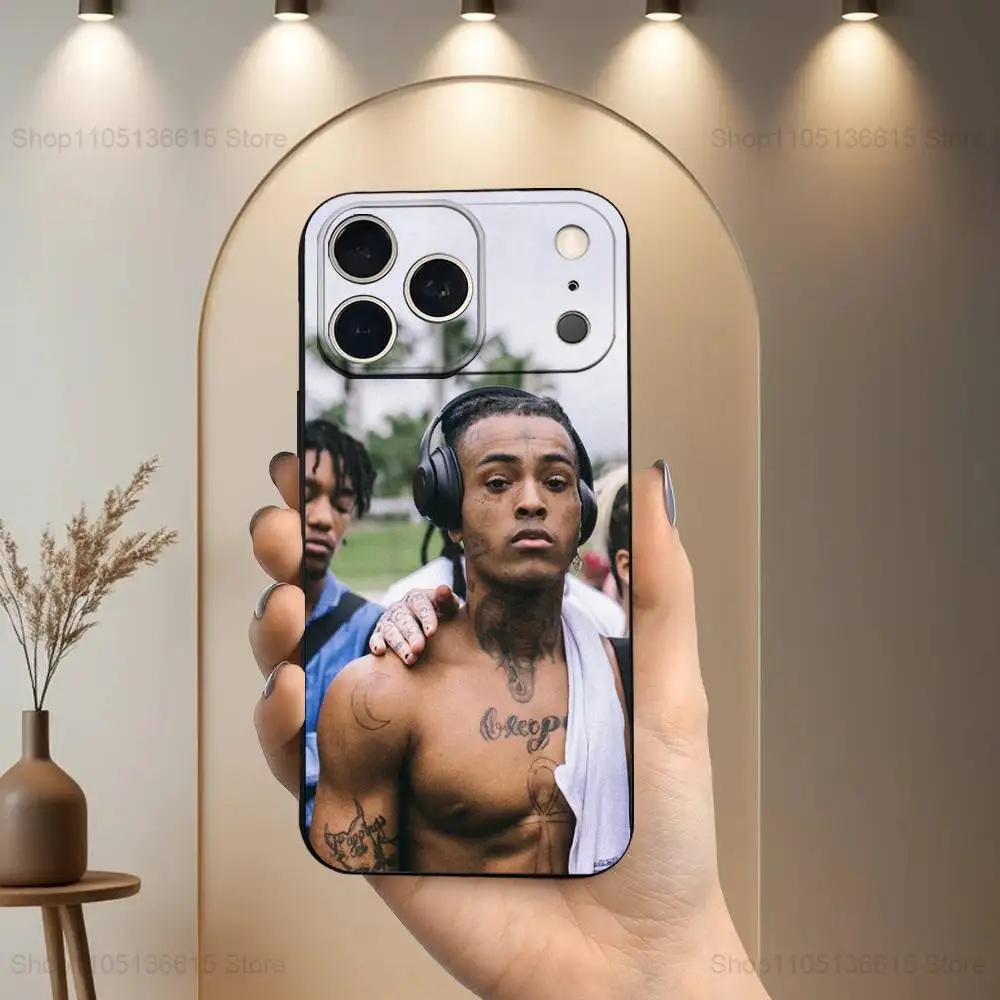 Крутой чехол Rapper X-XXXTENTACION для iPhone 17,16,15,14,13,12,11 Air,Plus,Pro Max,XS,XR,SE,Mini,8,7,мягкий силиконовый черный чехол