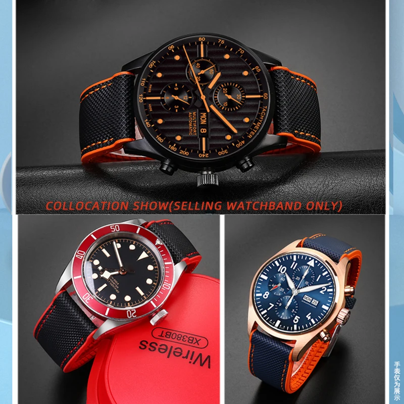 For Omega Tissot MIDO IWC Seiko watchband 19 20mm 22mm Nylon Silicone Bottom Watch Strap Men Sport Rubber Wrist Band Accessories