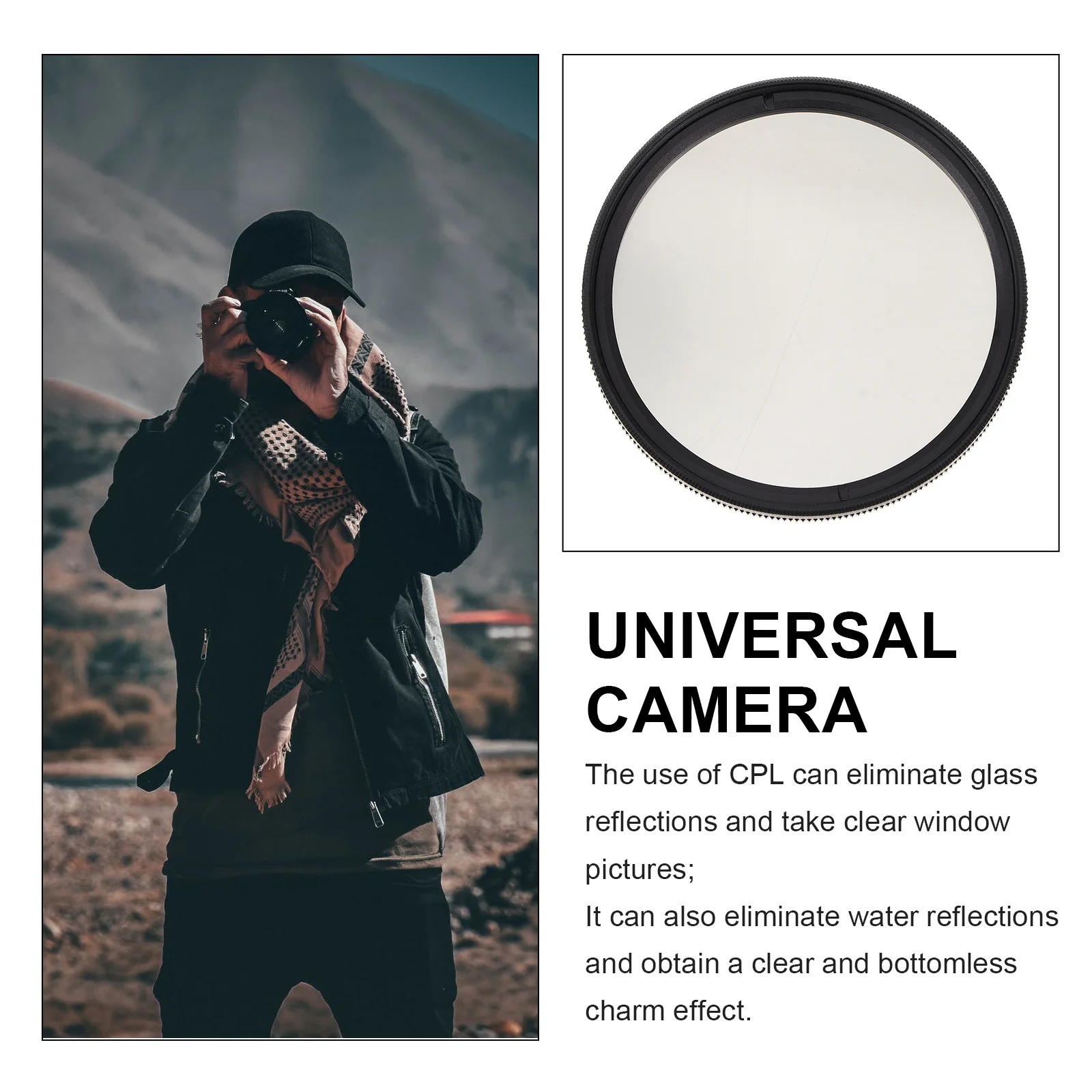 

3Pcs Camera Cpl Polarizer Lens 55mm Universal for Outdoor Photography Clear Water Reflections Sky Enhancement Camera Lens