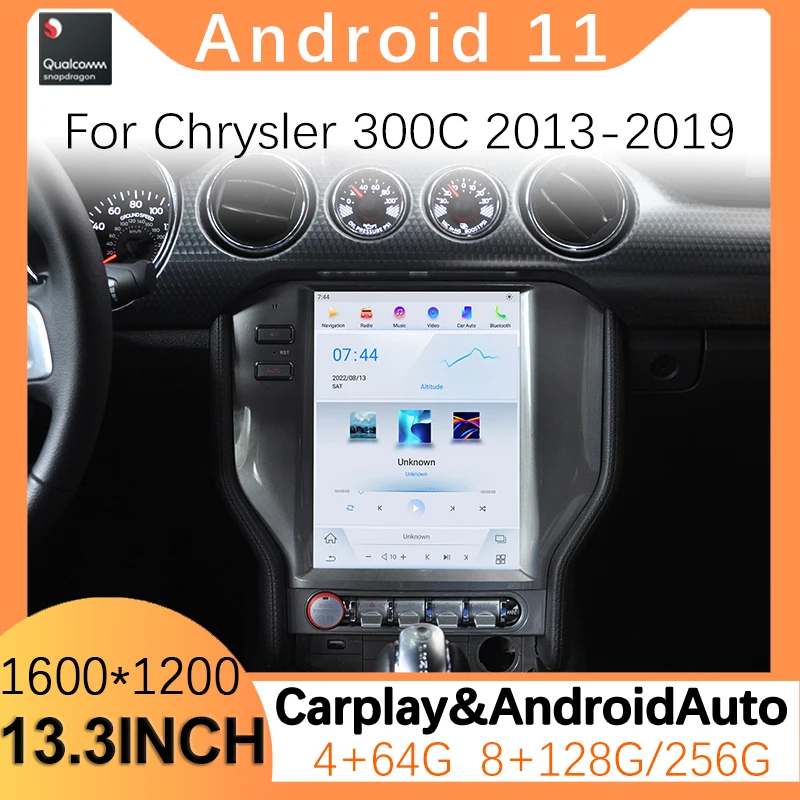 GPS Navigation CarPlay Auto Radio Android 11 Screen For Chrysler 300C 2013-2019 Car Multimedia DVD Stereo Radio Player 4G WIFI