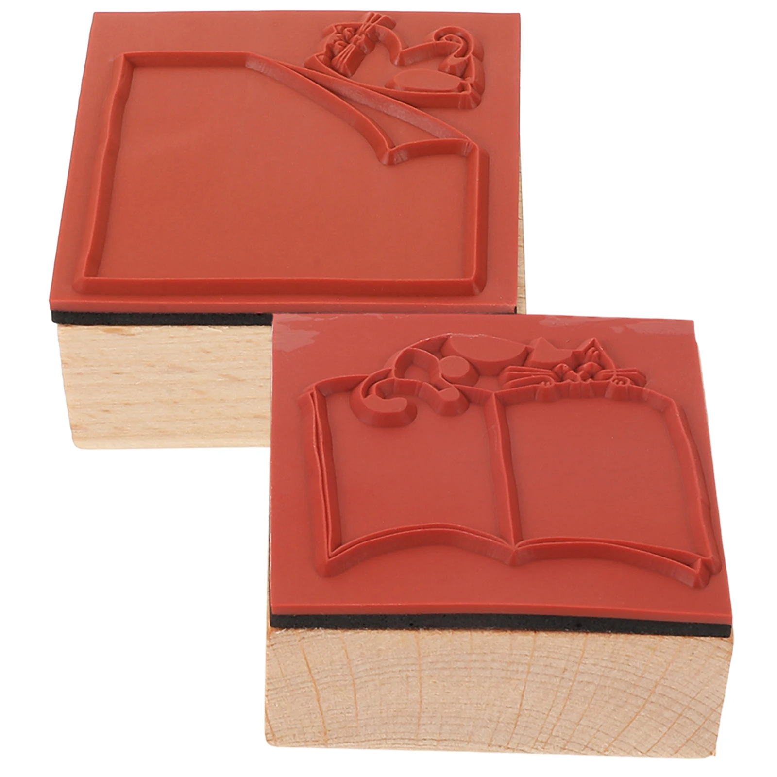 

2pcs Stamp Notebook Notepad Wooden Embellishment Cartoon Borders Wood Note Stamp Vintage Scrapbook Diy Storage