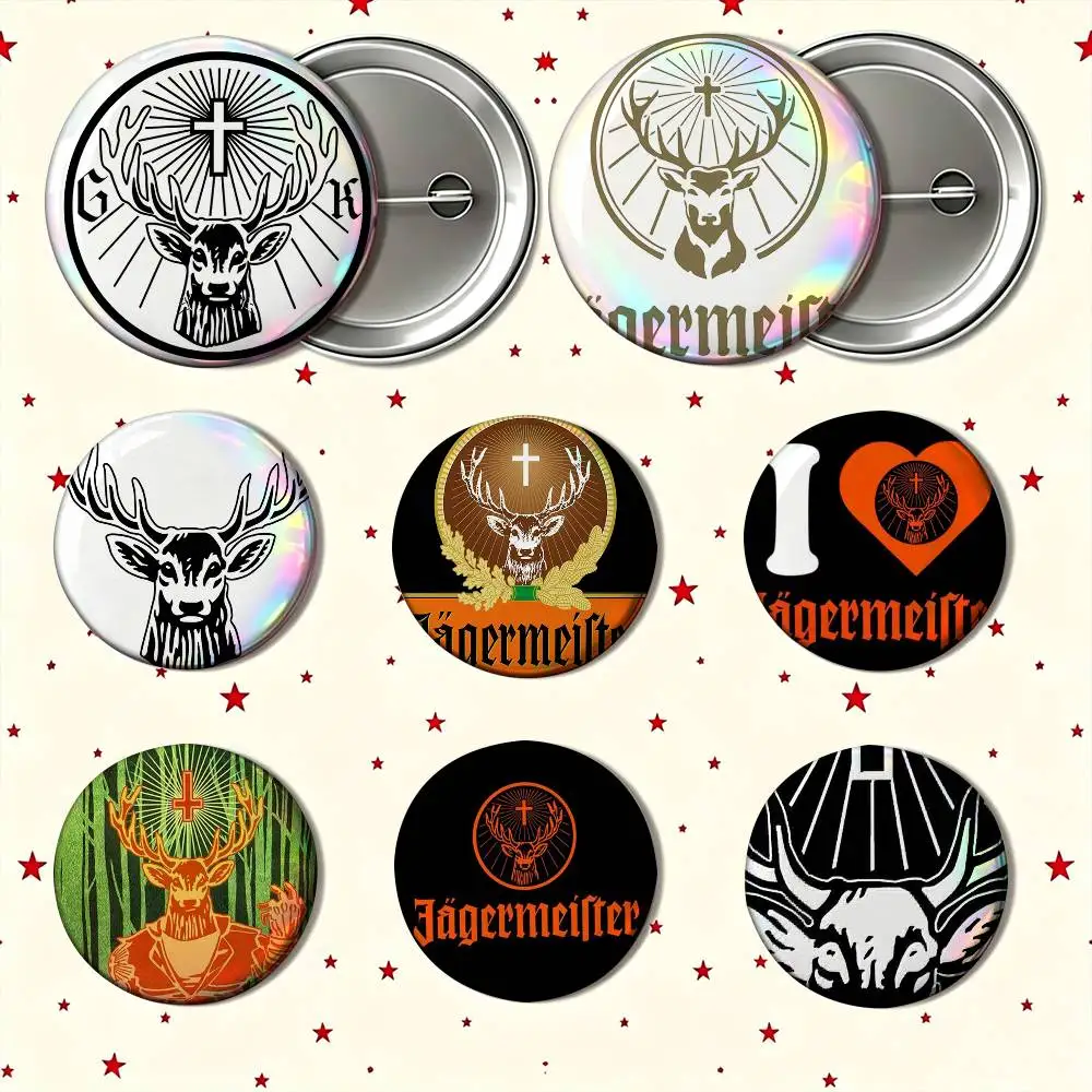Hot Fashion Jagermeister logo Custom Enamel Pin Badges 25mm 32mm 44mm 58mm Backpack Hat Decor Toys Gifts