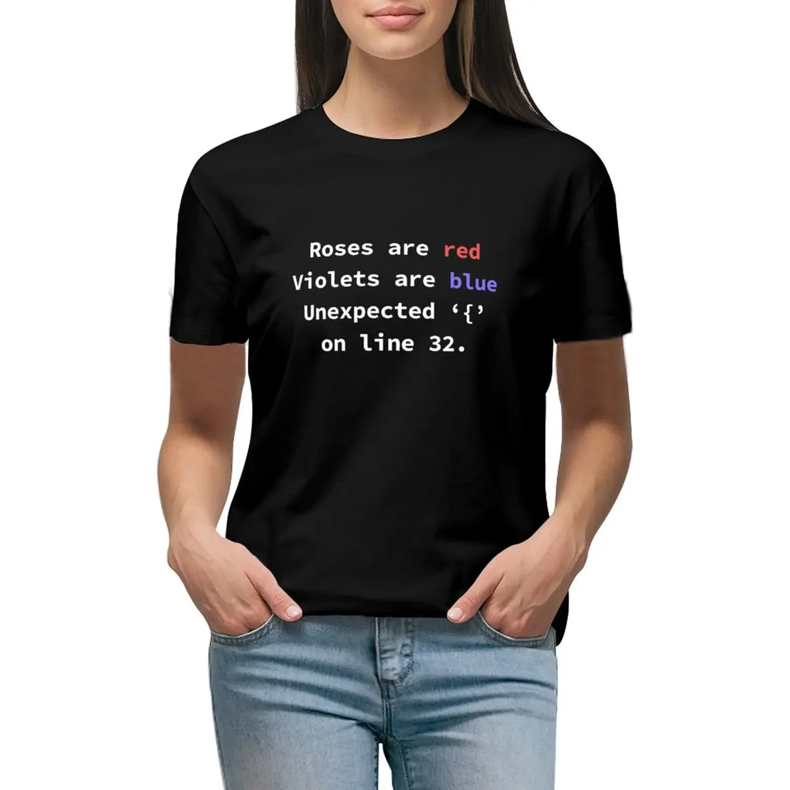 

Roses Are Red Violets Are Blue Unexpected { On Line 32. T-Shirt animal print shirt for girls plain t-shirt dress for Women long