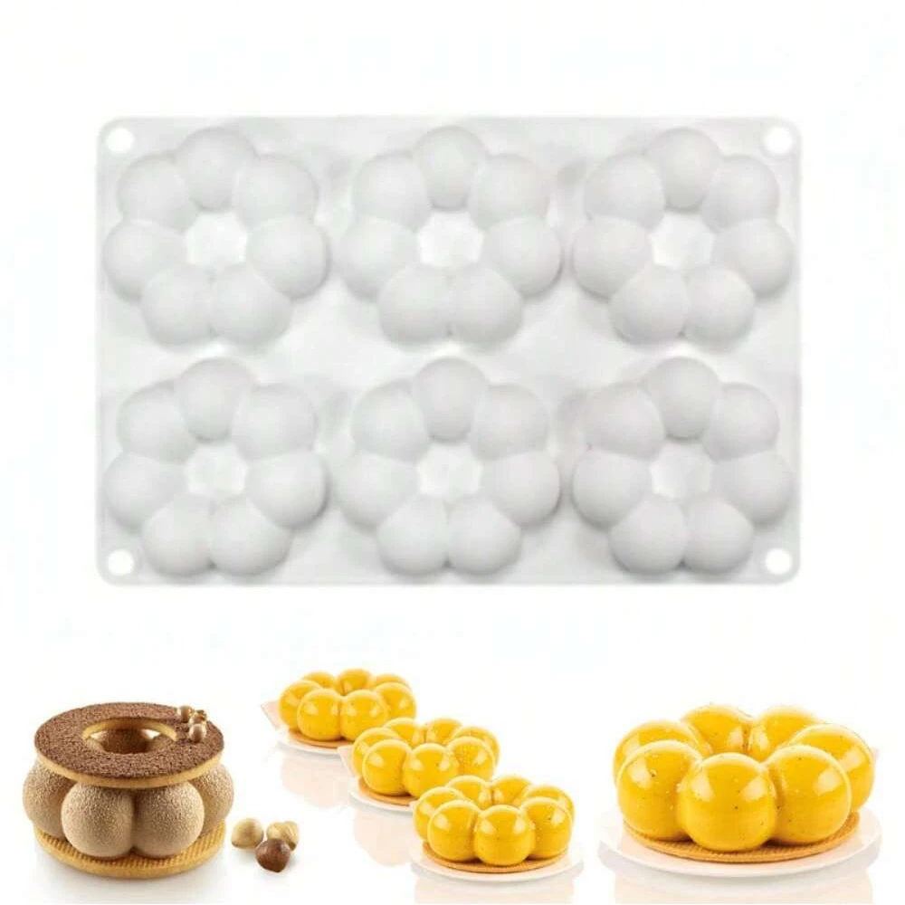 Flower Shaped Silicone Donut Mold 3D Fondant Cake Chocolate Baking Tool Non-Stick Multicavity Mould for Muffins Dessert